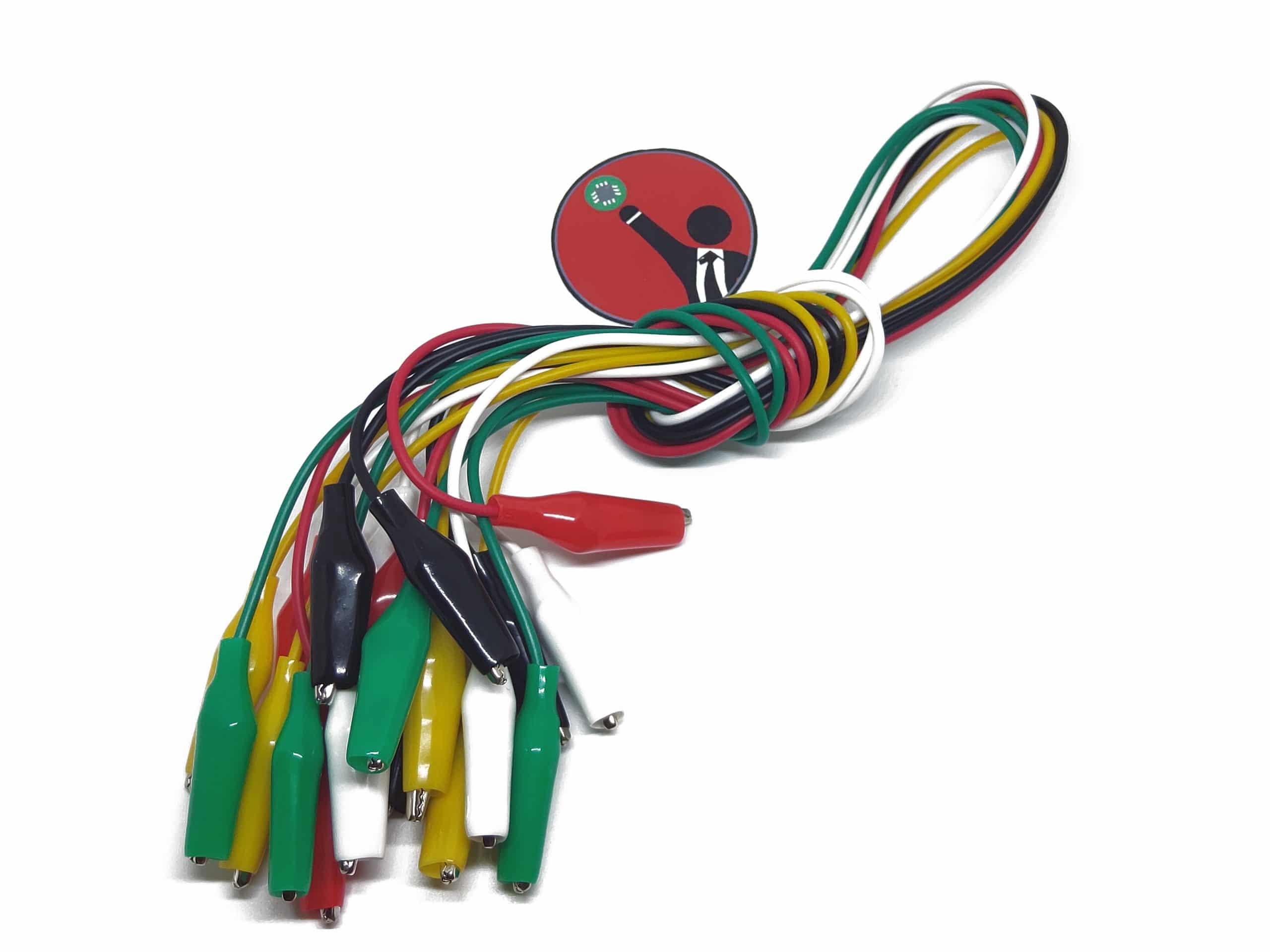 10 Cables 55 Cms Con Pinza Cocodrilo Caiman Conectores